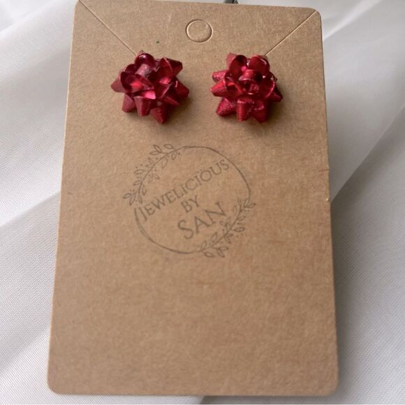 5/$25 Christmas Red Bow Earrings - Picture 3 of 5